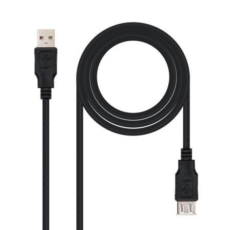 Cable Alargador USB 2.0 Nanocable 10.01.0203-BK/ USB Macho
